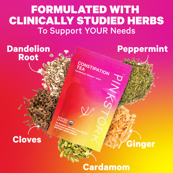 Pink Stork Constipation Tea Cinnamon Mint Laxative Tea, Digestion Support