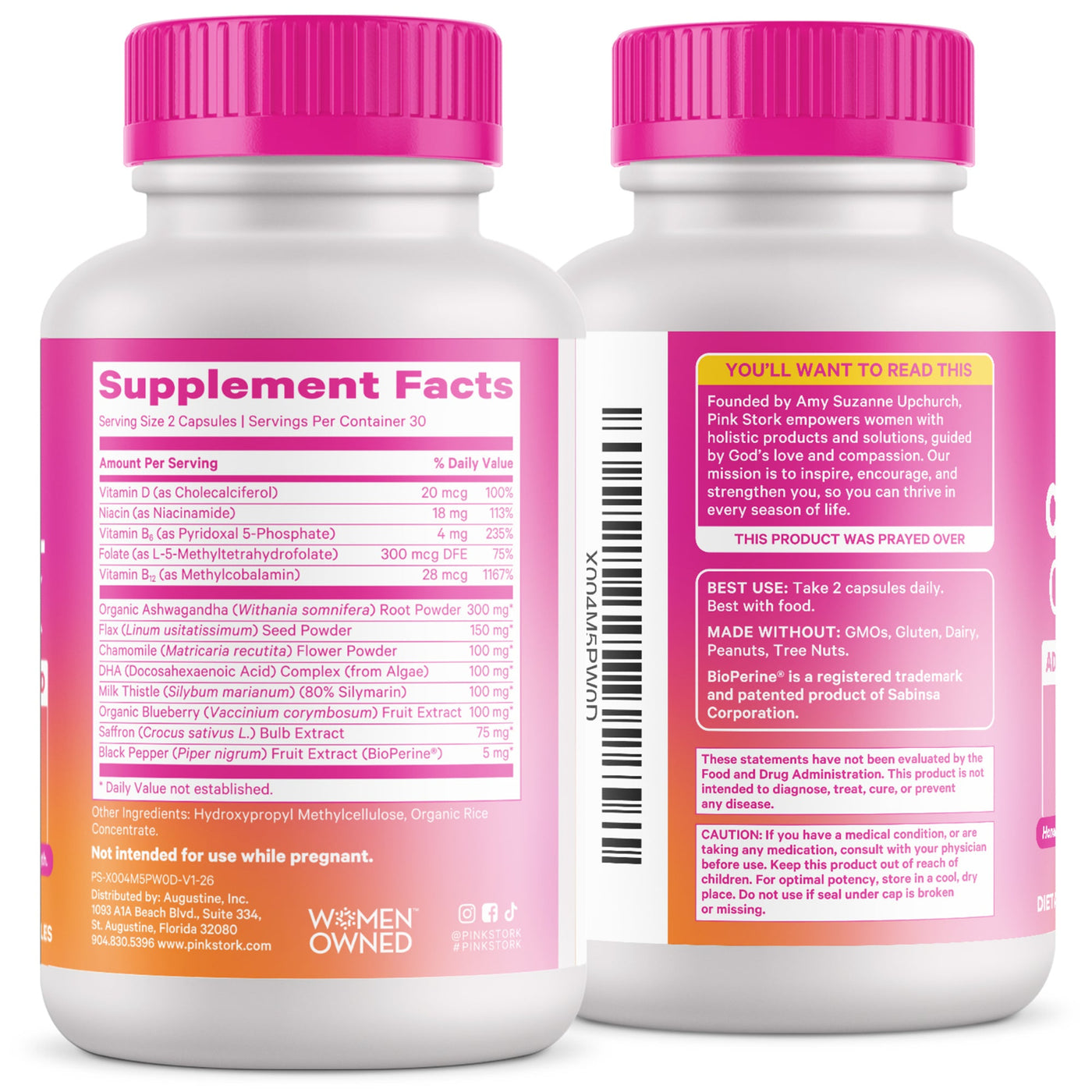 Two supplement bottles on a white background