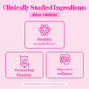 Clincally studied ingredients. Detox + debloat. Healthy metabolism, occasional bloating, digestive wellness.