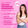 A woman smiling and crossing her arms over her chest. Doctor Supported Ingredients.