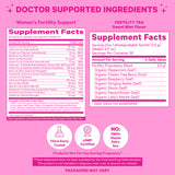 Pink Stork Fertility Bundle Supplement Facts.  Sweet Mint Flavor.