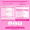 Pink Stork Fertility Bundle Supplement Facts.  Mixed Berry Flavor.