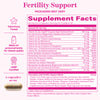 Pink Stork Fertility Support supplement facts panel.