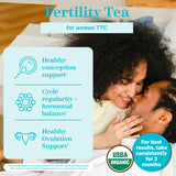 A couple cuddling. Fertility Tea for women TTC.