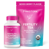 Pink Stork Fertility Bundle. Includes Fertility Support and Fertility Tea - Mixed Berry.