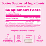 Pink Stork Folate Supplement Facts.