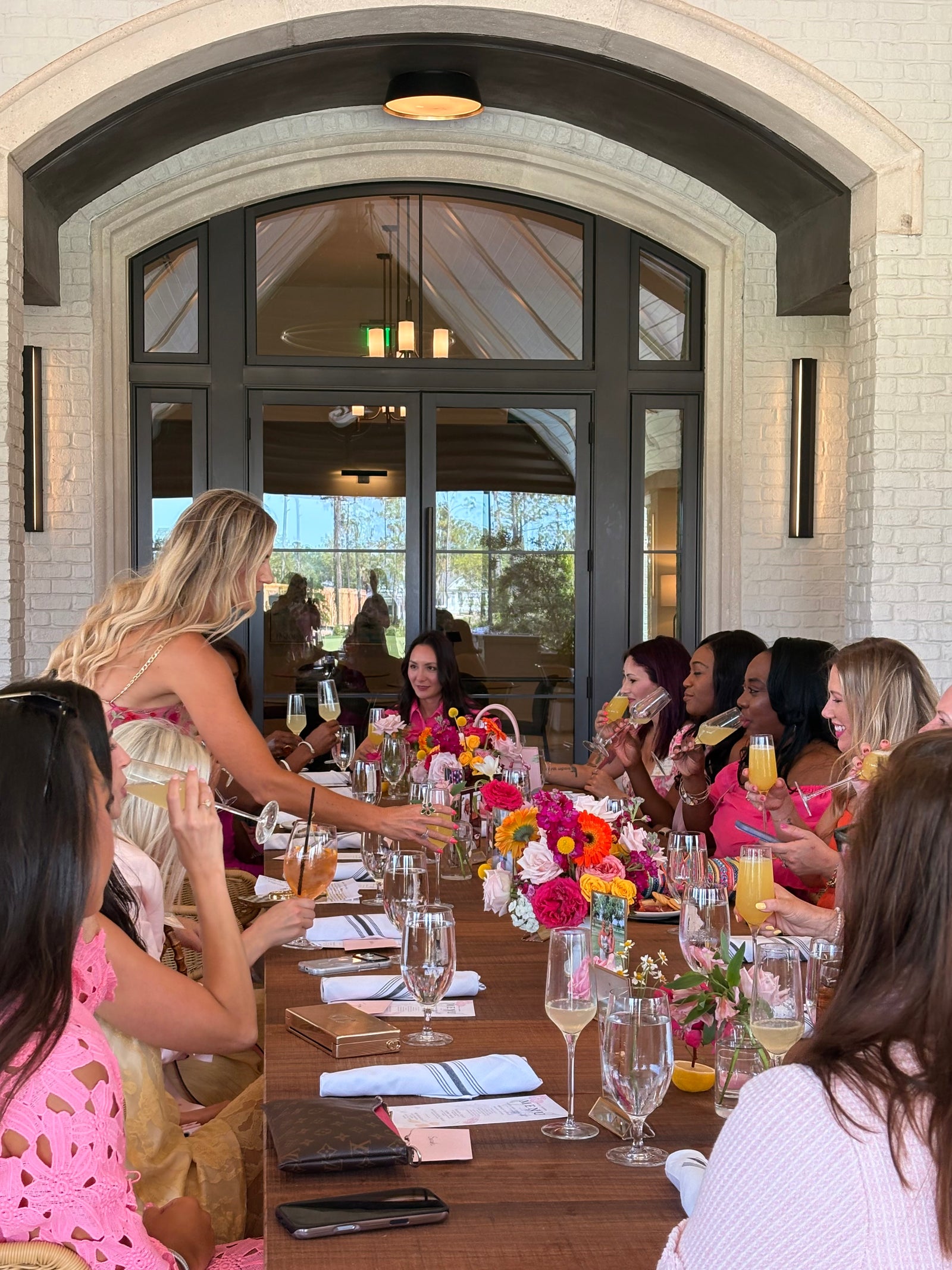 Women gathered in a table