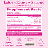 Pink Stork Labor Prep supplement facts panel.