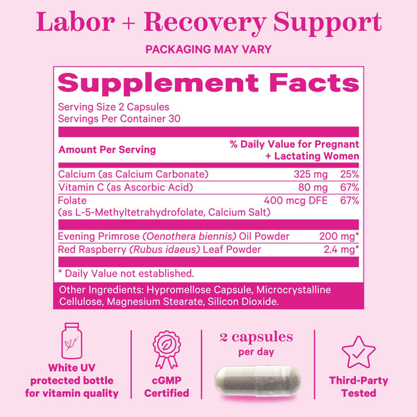 Labor + Recovery Support Supplement Facts