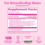 Pink Stork Lactation Probiotic supplement facts panel.