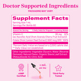 Pink Stork Liquid Folate supplement facts panel.