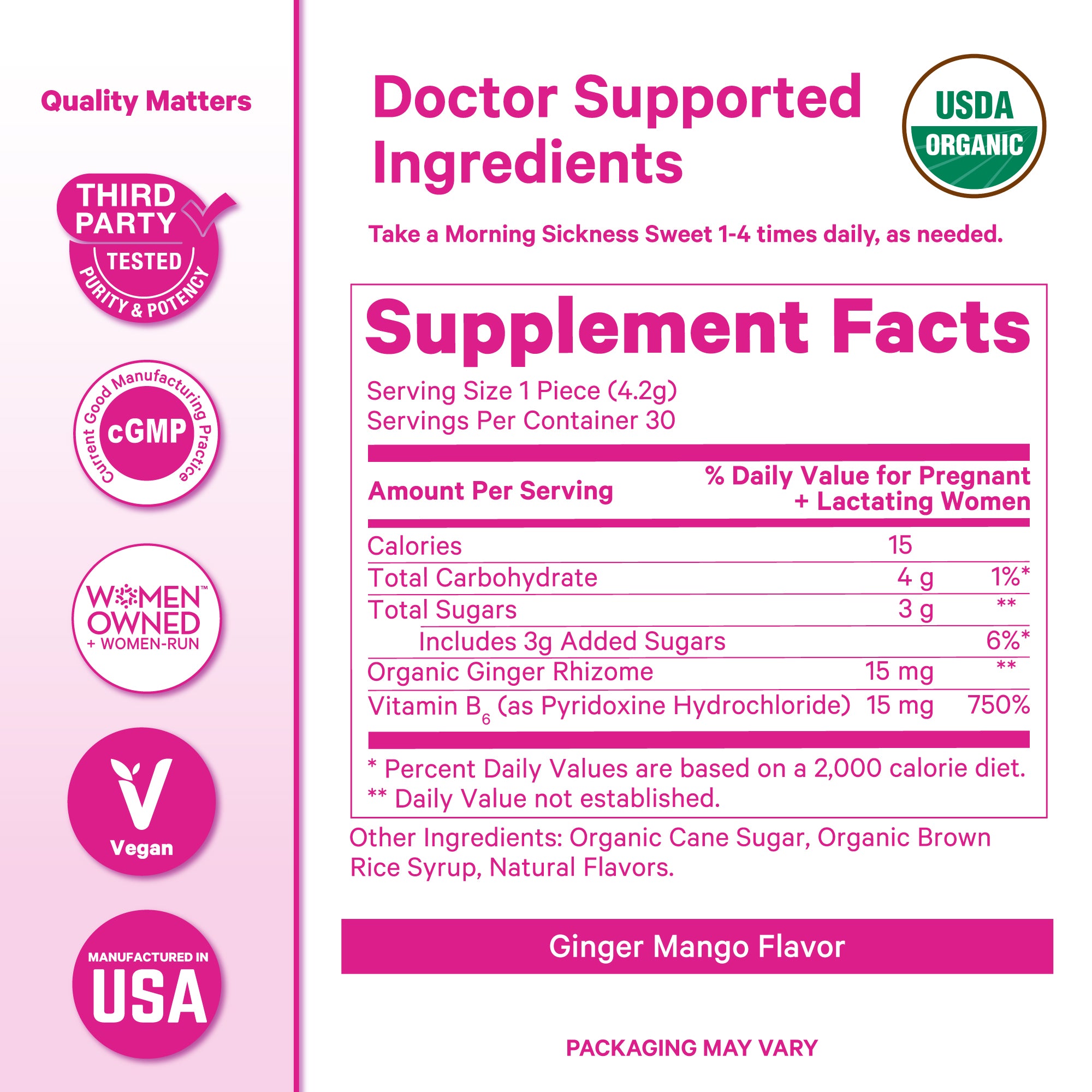 Morning Sickness Sweets - Ginger Mango