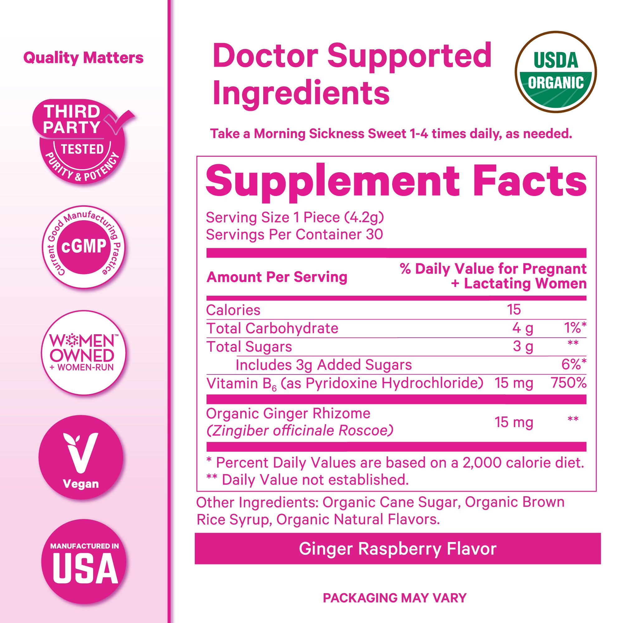 Morning Sickness Sweets - Ginger Raspberry