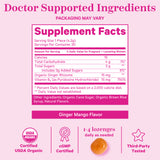 Pink Stork Morning Sickness Sweets Ginger Mango supplement facts panel.