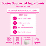 Doctor Recommended Ingredients. 100% Dead Sea Salt. 