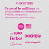 Water beads and drops on white background. List of logos of press that Pink Stork has been featured in.