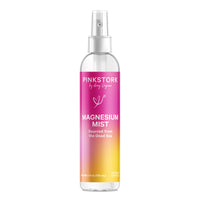 Clear spray bottle with gradient label on a white background