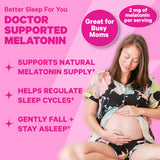 A pregnant woman smiling and looking down at her belly. Doctor supported Melatonin.