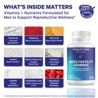 Pink Stork Men’s Fertility Gummies with vitamins, inositol, and folic acid 