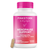 Pink Stork Menopause Support bottle.