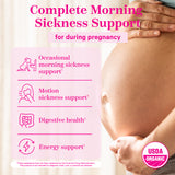 Close up of pregnant belly. Complete morning sickness support for during pregnancy.