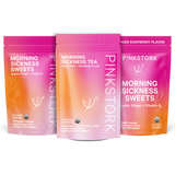 Pink Stork Morning Sickness Bundle - Morning Sickness Sweets Ginger Raspberry + Mango Ginger and Morning Sickness Tea.