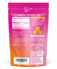 Pink Stork Morning Sickness Tea Pouch, information on back of pouch