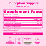 Pink Stork 3.6:1 Ratio Myo-inositol + D-Chiro-Inositol supplement facts panel.