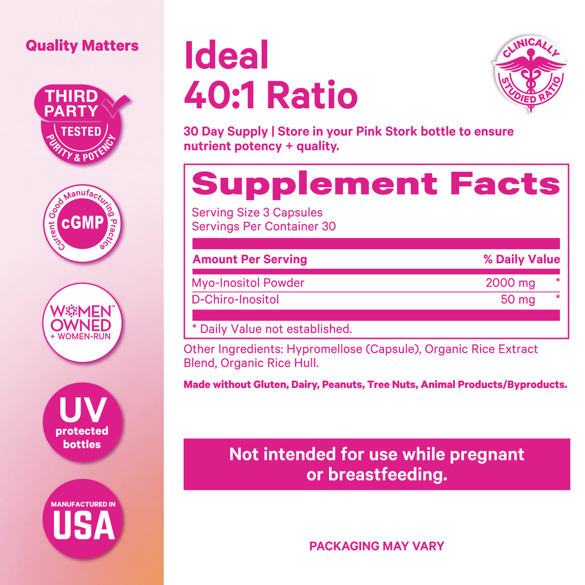 40:1 Ratio Myo-Inositol + D-Chiro-Inositol