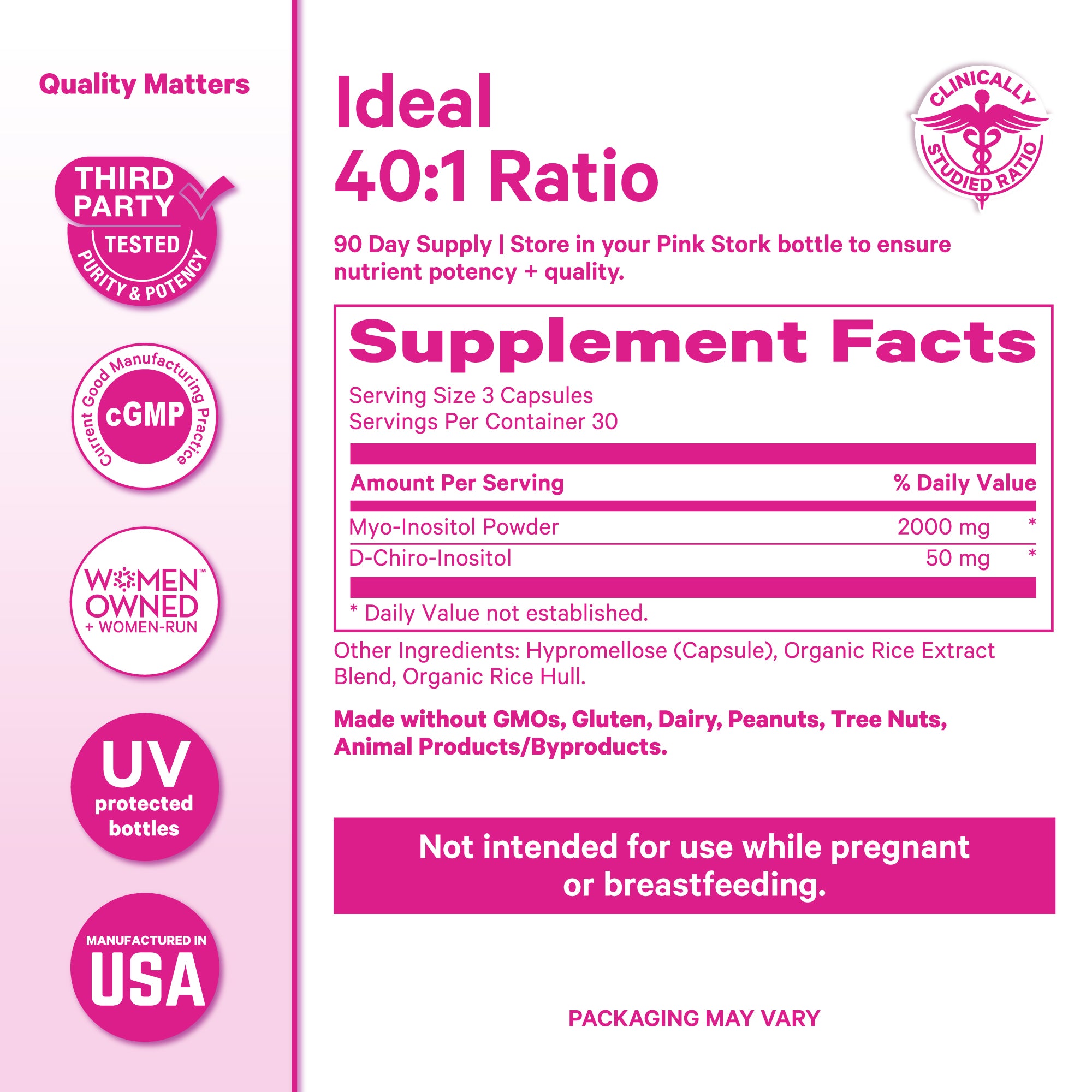 40:1 Ratio Myo-Inositol + D-Chiro-Inositol