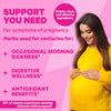 A smiling pregnant woman. Support you need for symptoms of pregnancy. 