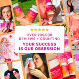 A collage of happy Pink Stork customers.