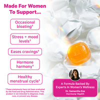 Pink Stork PMS Sweets listing benefits.