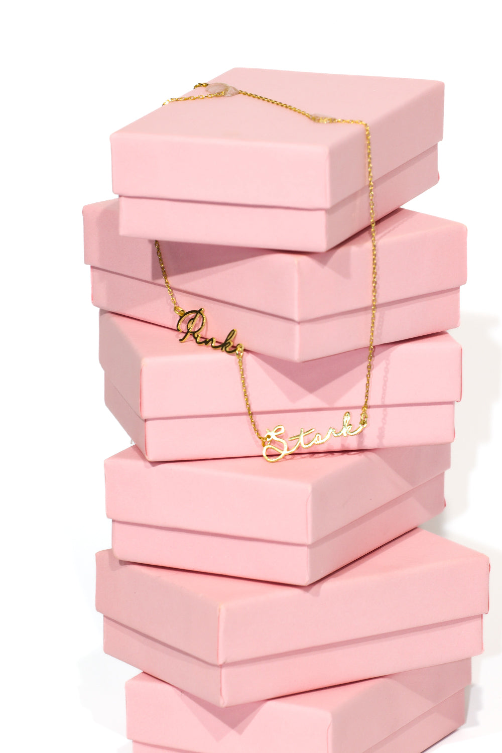 Pink Stork Necklace boxes