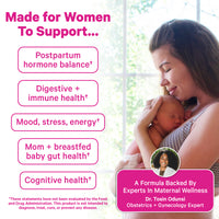 Pink Stork Postpartum Probiotic listing benefits