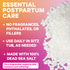 A closeup image of 100% Dead Sea Salt. Essential postpartum care.