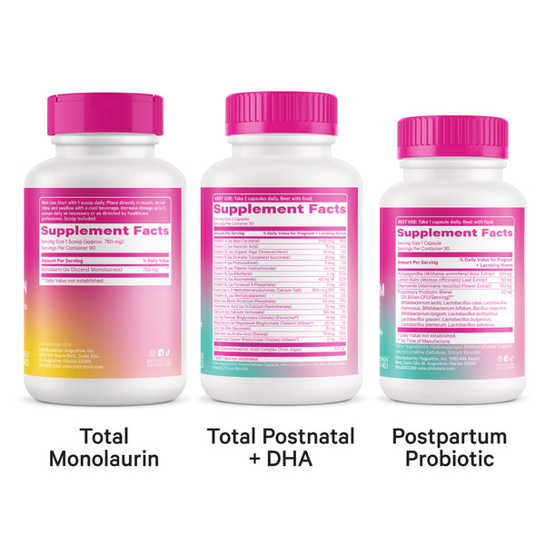 Supplement facts for three supplements.