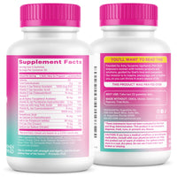Two supplement bottles with pink caps on white background