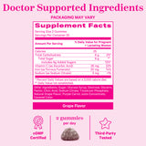 Pink Stork Pregnancy Iron Gummies Supplement Facts.