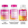 Pink Stork Pregnancy Gummy Regimen. Includes: Total Monolaurin, Probiotic Gummies, Premium Prenatal + DHA Gummies Supplement Facts