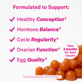 Pile of Pink Stork Premium Fertility Gummies. Clinically proven ingredients.