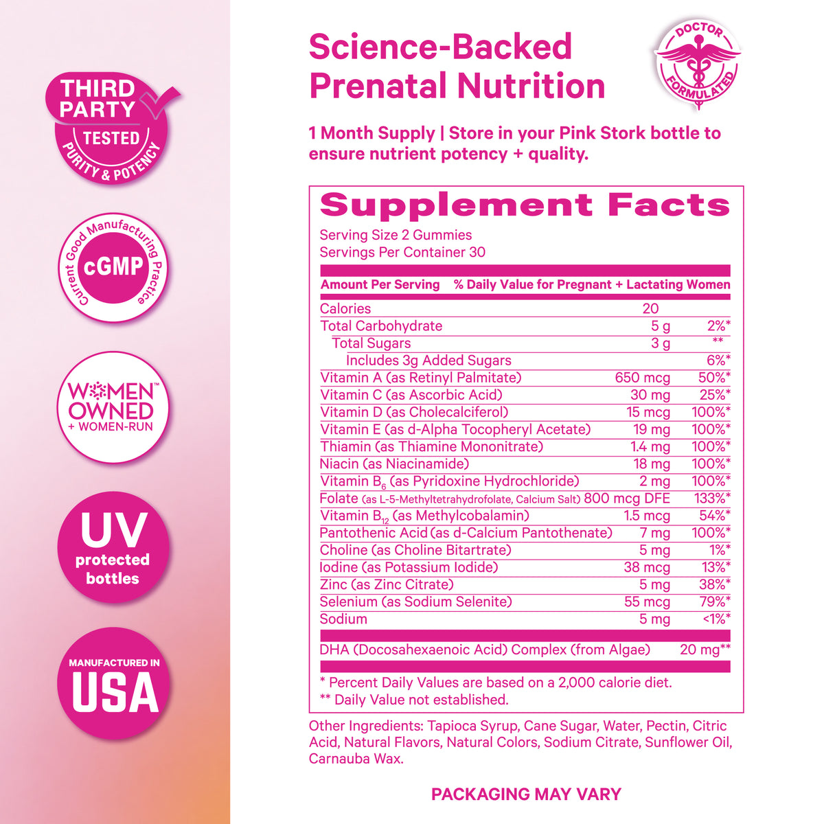 Premium Prenatal + DHA Gummies