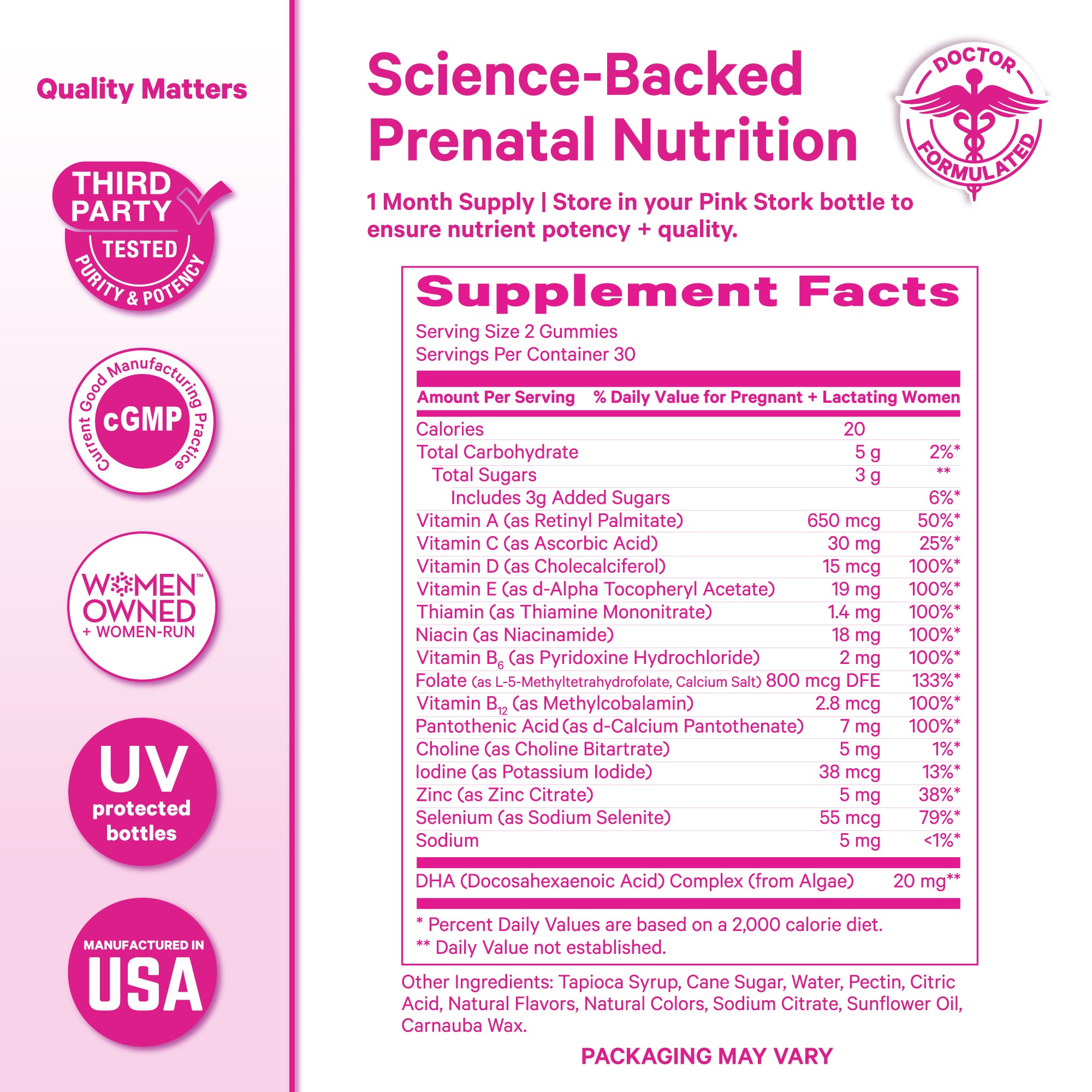 Premium Prenatal + DHA Gummies