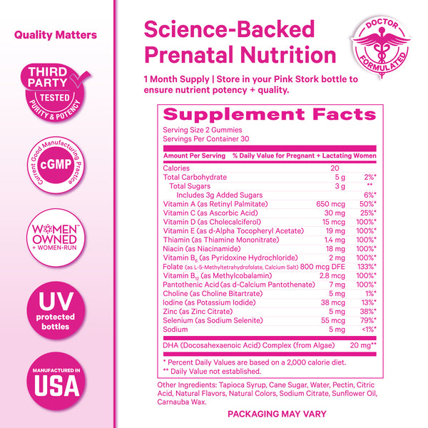 Premium Prenatal + DHA Gummies