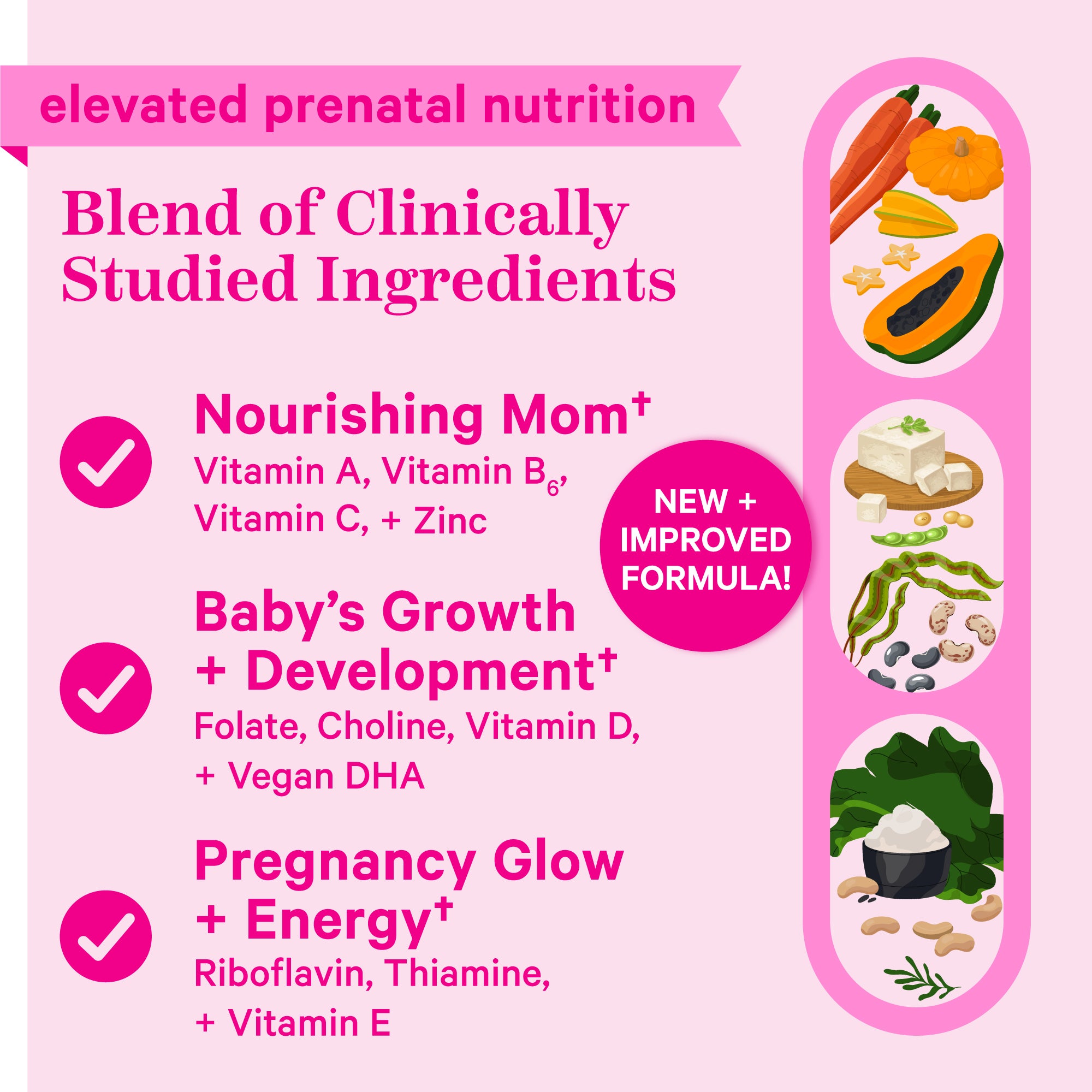 Prenatal Vitamins  Premium Prenatal + DHA Gummies - Pink Stork