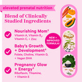 Elevated prenatal nutrition. Blend of Clinically Studied Ingredients.