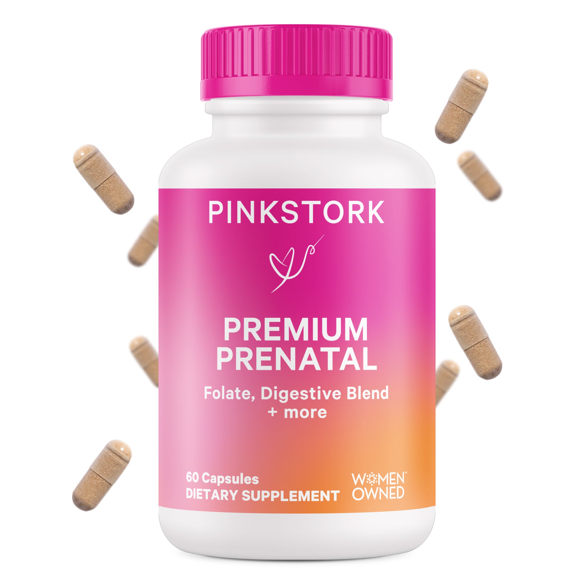 Pink Stork Premium Prenatal Vitamin -Whole-Food Ingredients, Nutritional Support