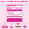 Pink Stork Prenatal Probiotic supplement facts panel.