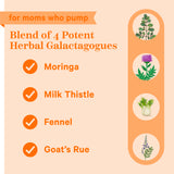 For moms who pump. Blend of 4 potent herbal Galactagogues.