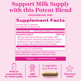 Pink Stork Pumping Moms supplement facts panel.